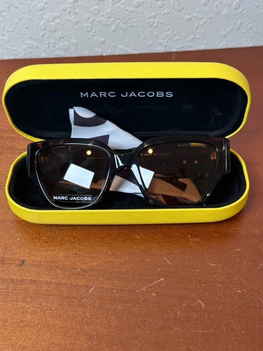 Marc Jacobs Black Sunglasses with Bright Yellow Case
